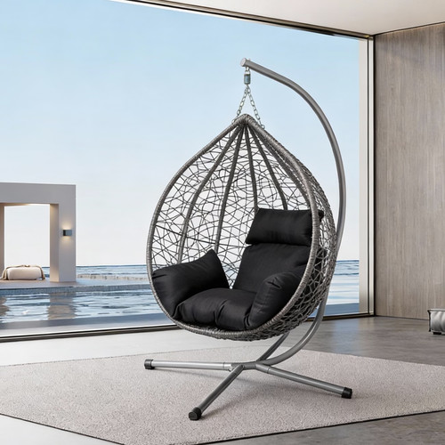 Hanging egg chair with - with, stand