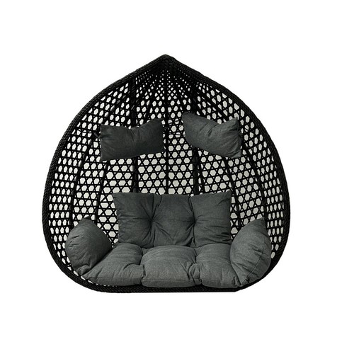 Double hanging egg chair - egg, black